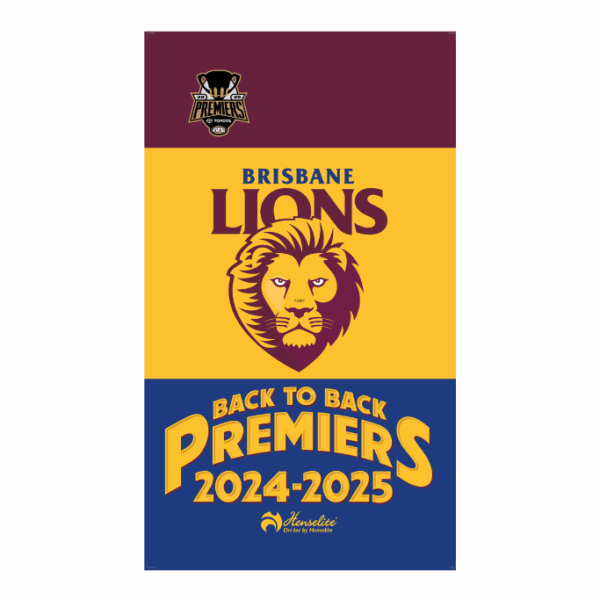 Henselite AFL Dri-Tec Towel Brisbane Lions 2025 Premiers Edition