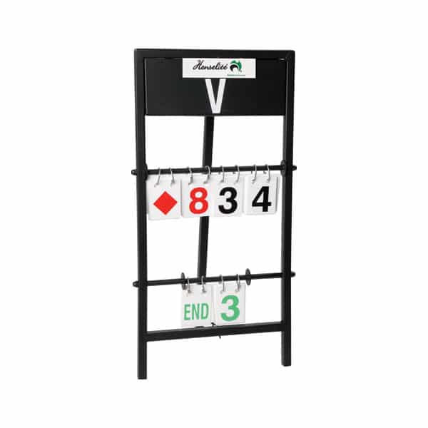 Henselite Indoor Bowls Table Top Scoreboard with colour coded numbers